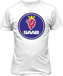 Футболка мужская. Логотип Saab.