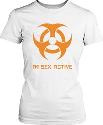 Футболка женская. I'm sex active.