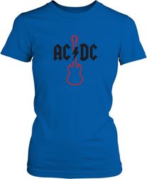 Футболка женская. AC-DC лого с гитарой.