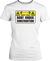 Футболка женская. Body under construction.