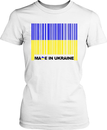 Футболка женская. Штрихкод. Made in Ukraine
