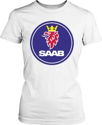 Футболка жіноча. Логотип Saab.