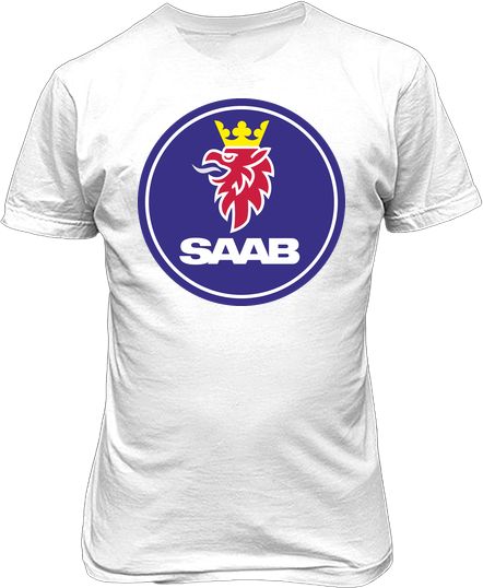 Футболка мужская. Логотип Saab.