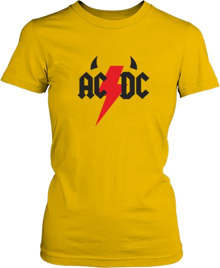 Футболка женская. AC-DC лого с рогами.