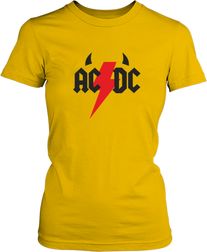 Футболка женская. AC-DC лого с рогами.