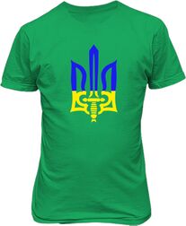 Футболка чоловіча. Тризуб УПА жовто-синій.