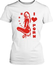 Футболка жіноча. I love porn.