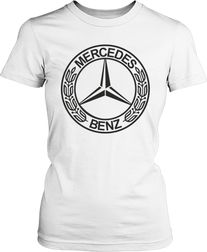 Футболка женская. Лого Mercedes-Benz.