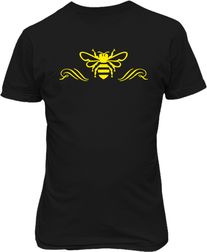 Футболка мужская. Желтая пчела в орнаменте.